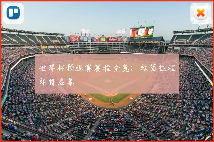 世界杯预选赛赛程全览：绿茵征程即将启幕